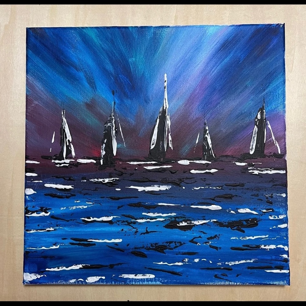 5 Sailboats Painting By Ryanchristyarts